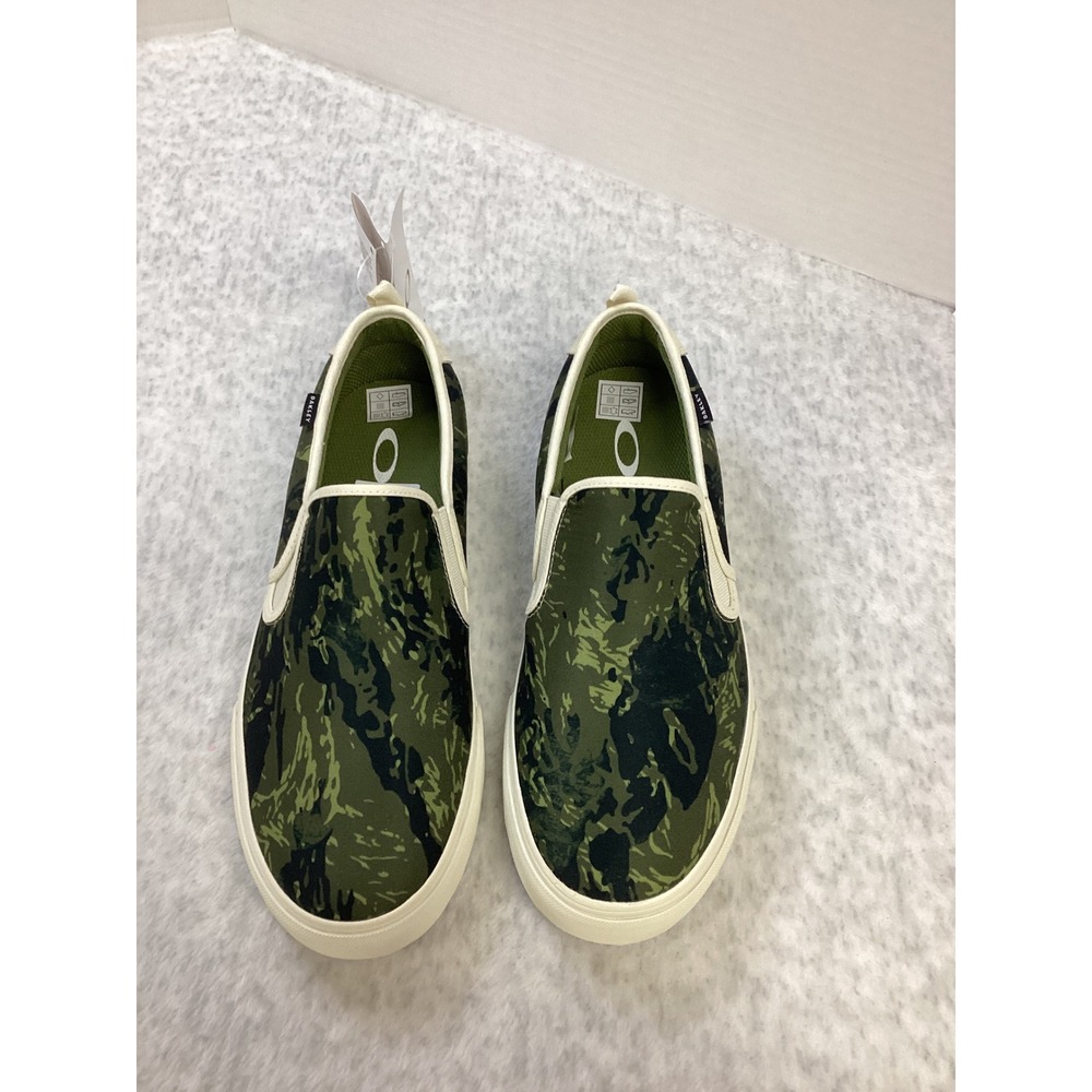 Oakley Banks Slip-On Canvas Shoes Mens 12 Tiger Mountain Camo Green FOF100544